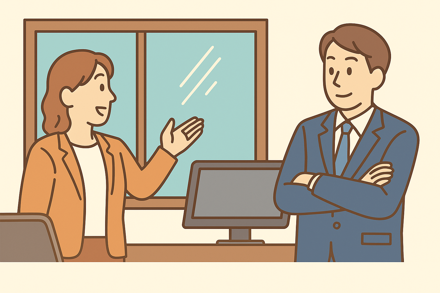 いわき市のオフィスレイアウトのイラスト