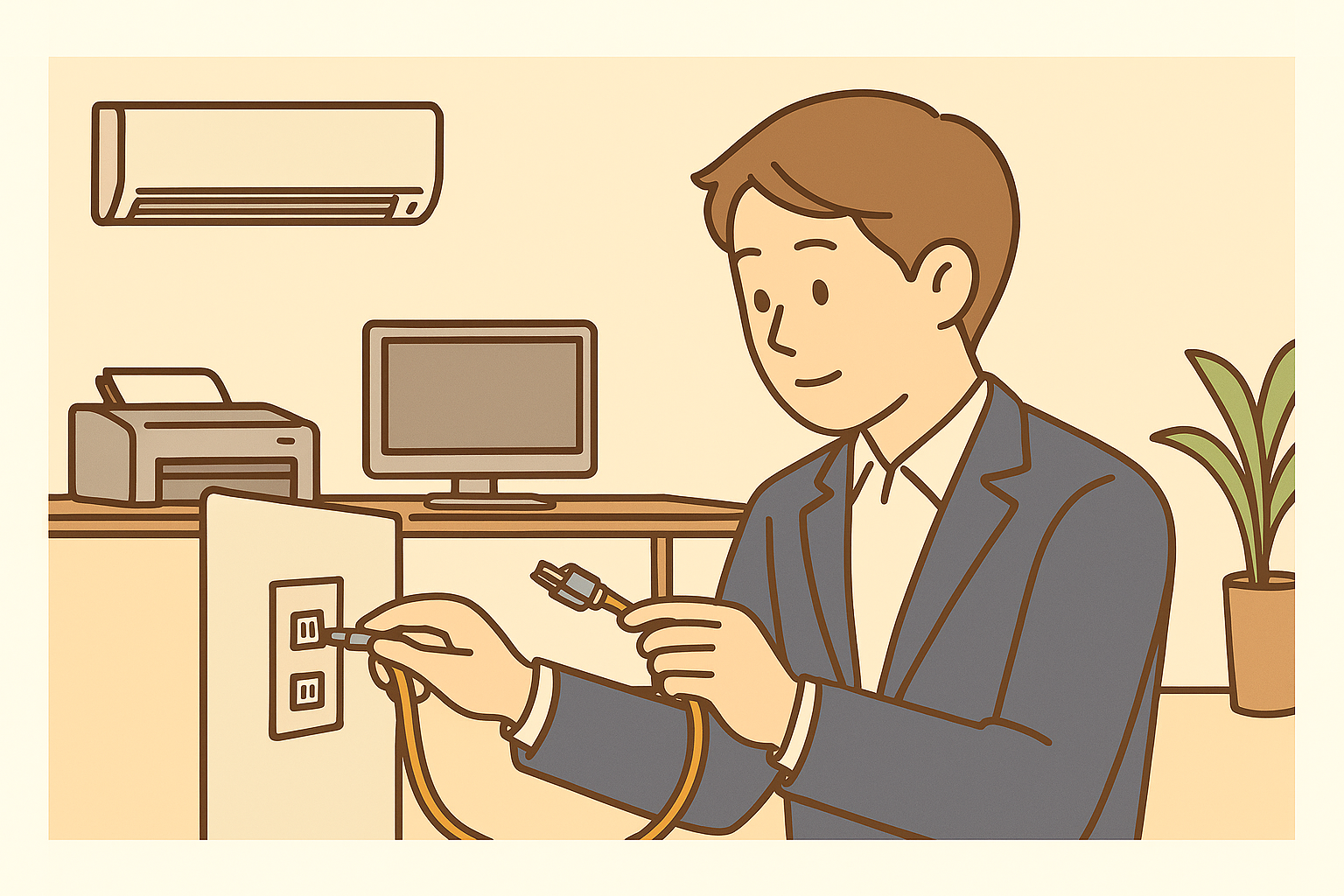 いわき市のオフィス通信環境のイラスト