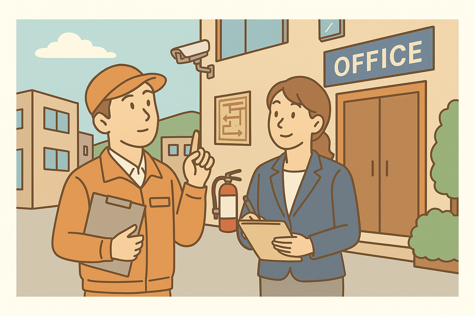 いわき市のオフィス建物管理のイラスト